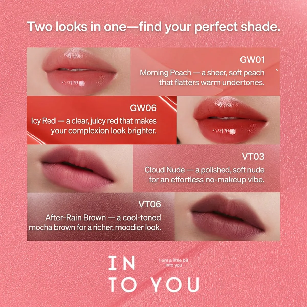 INTO YOU Mirror Lip Gloss GW01 Morning Peach - Image 4