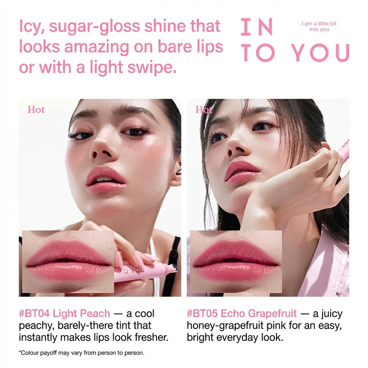 INTO YOU Tube Lip Gloss Tint 9 ml – Cooling Metal Applicator – 6 Shades - Image 3