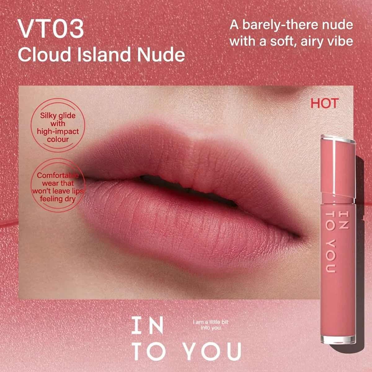 INTO YOU Velvet Lip Glaze VT03 Cloud Island Nude