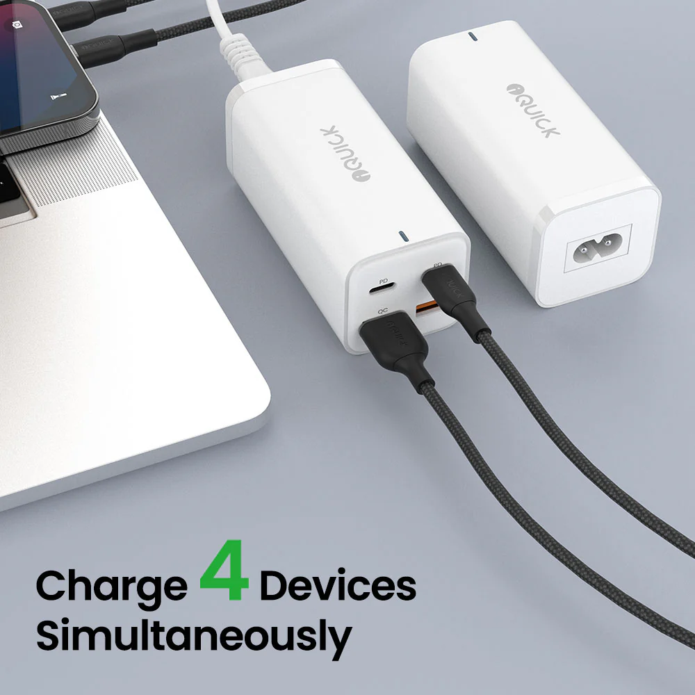 iQuick 100W GaN Charger with 2 USB-C and 2 USB-A Ports - Image 4