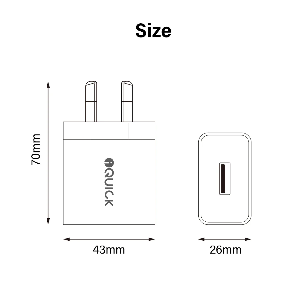 iQuick 18W Single USB-A Charger QC3.0 - Australian Plug, White - Image 4