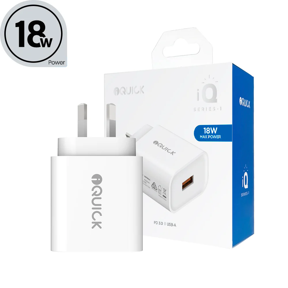 iQuick 18W Single USB-A Charger QC3.0 - Australian Plug, White - Image 5