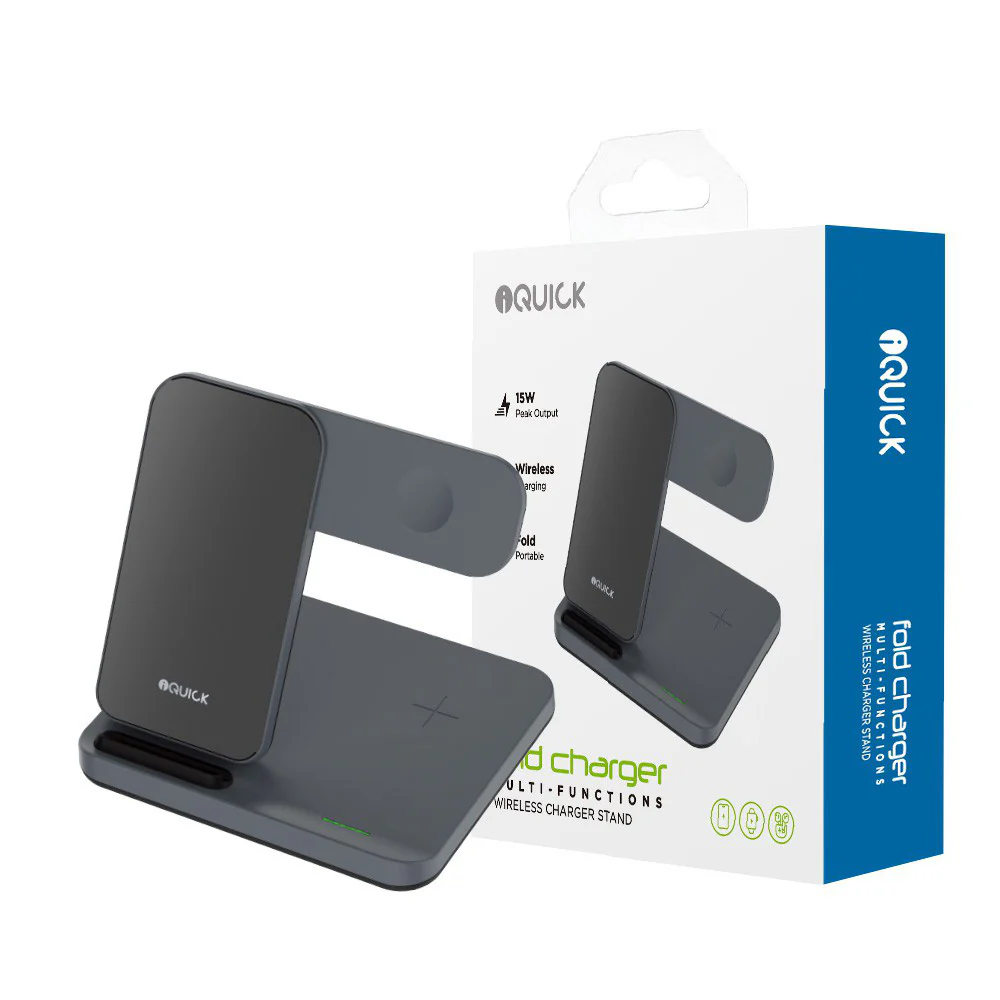 iQuick 3-in-1 Wireless Charger T5 - Black - Image 5