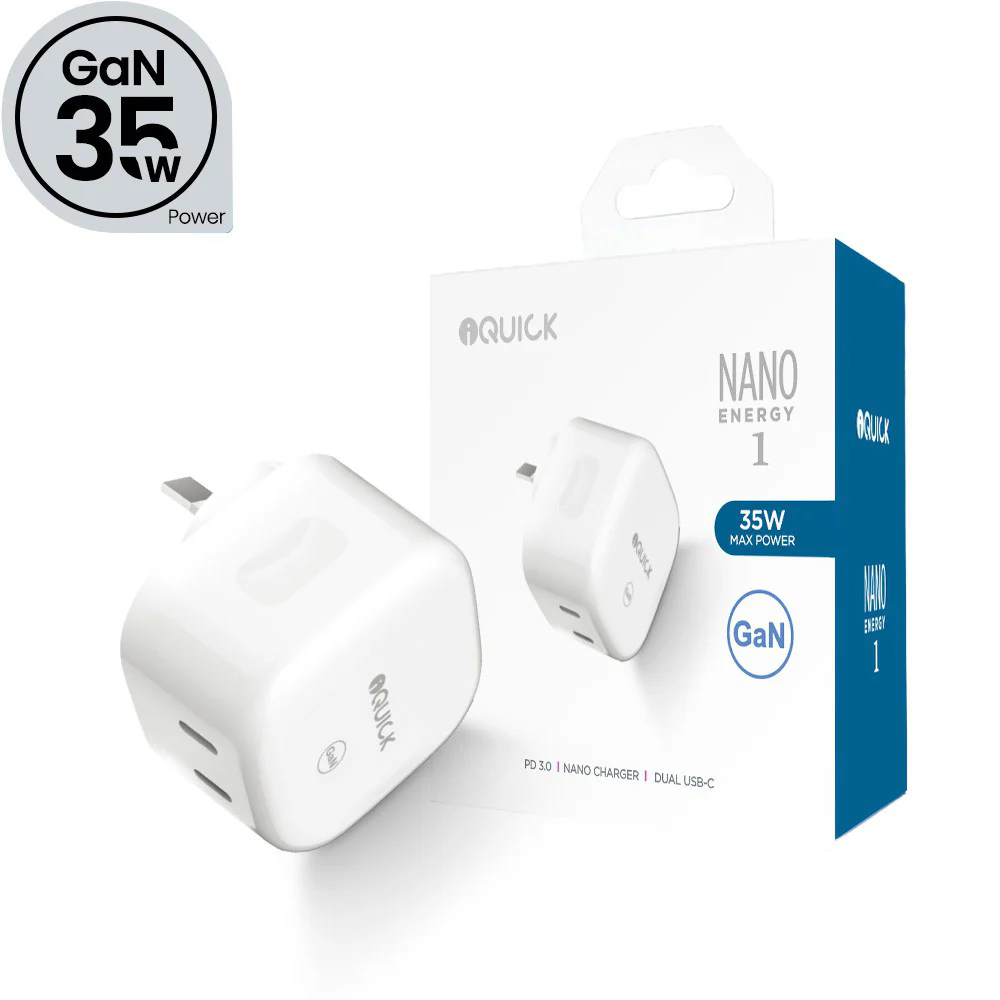 iQuick 35W Dual USB-C Charging Adapter - White - Image 5