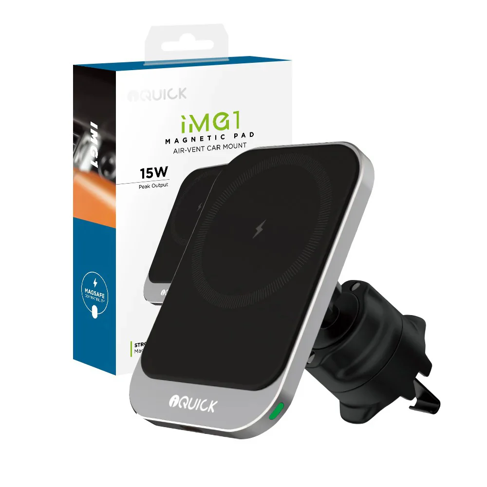 iQuick Magnetic Pad Air Vent Car Mount - 15W