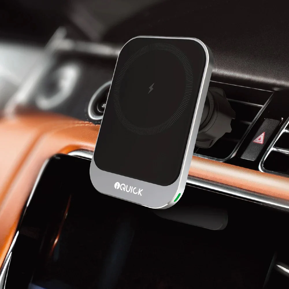 iQuick Magnetic Pad Air Vent Car Mount - 15W - Image 2