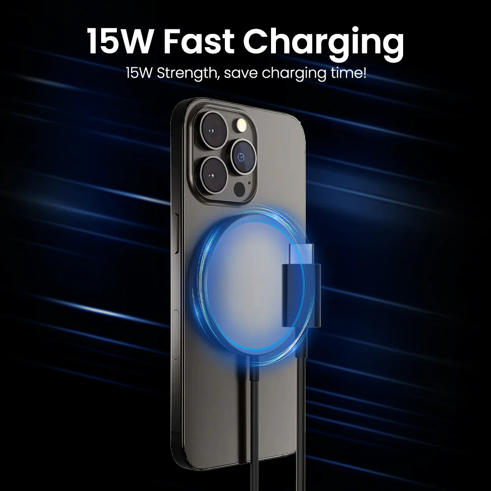 iQuick Magnetic Wireless Charger for iPhone - Black - Image 2