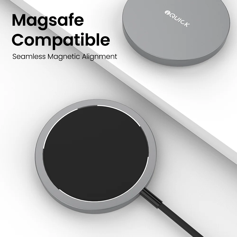 iQuick Magnetic Wireless Charger for iPhone - Black - Image 3