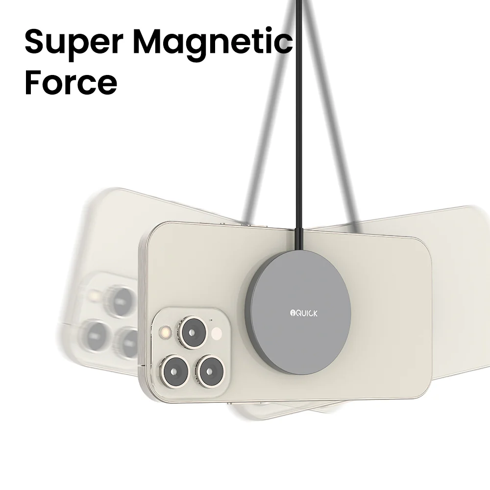 iQuick Magnetic Wireless Charger for iPhone - Black - Image 4