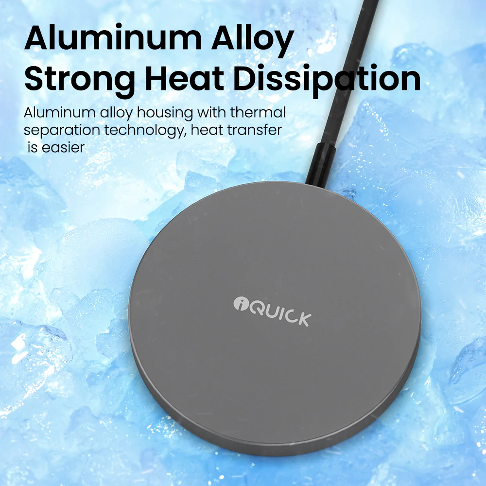 iQuick Magnetic Wireless Charger for iPhone - Black - Image 5