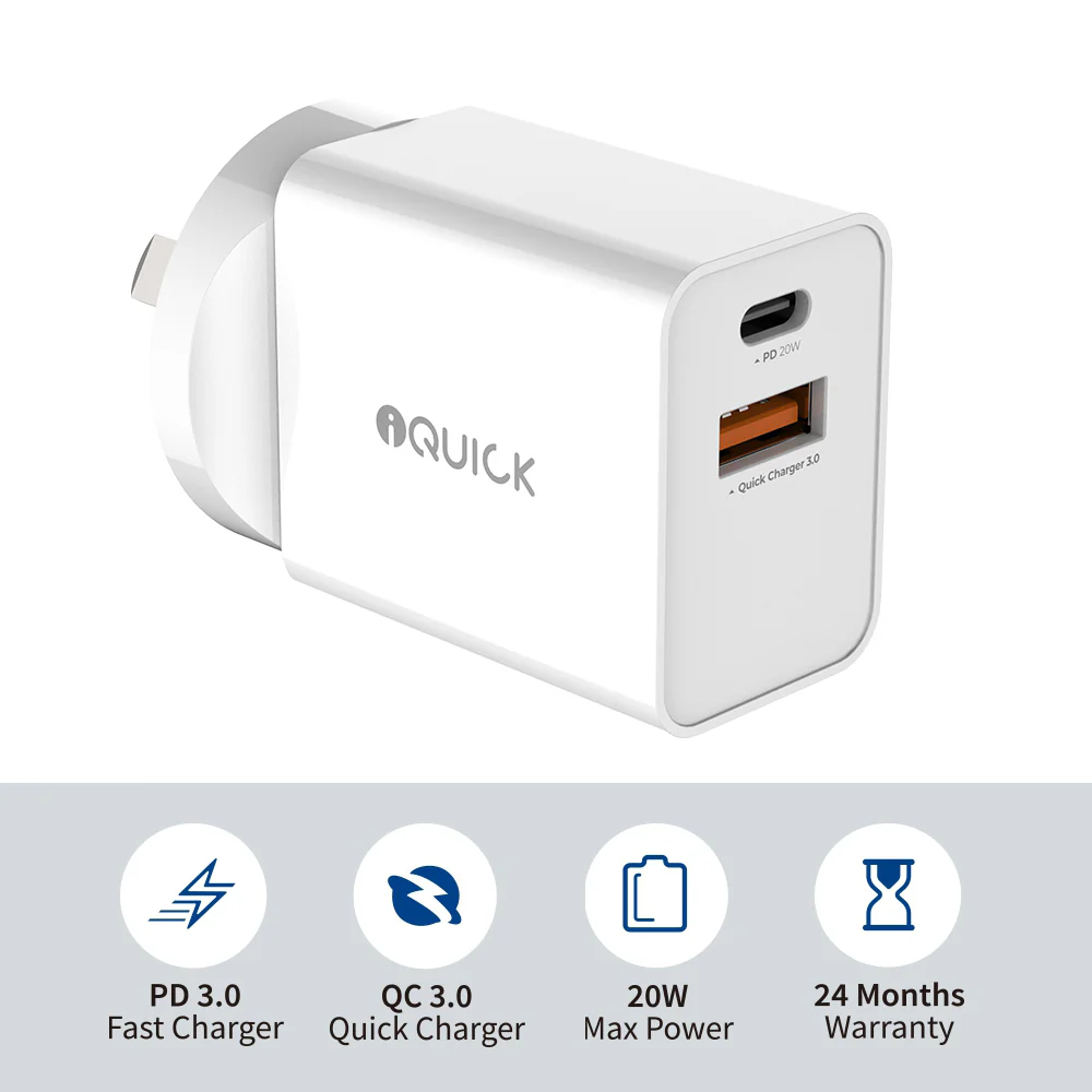 iQuick PD20W Charger 1C1A with Australian Plug - Image 2