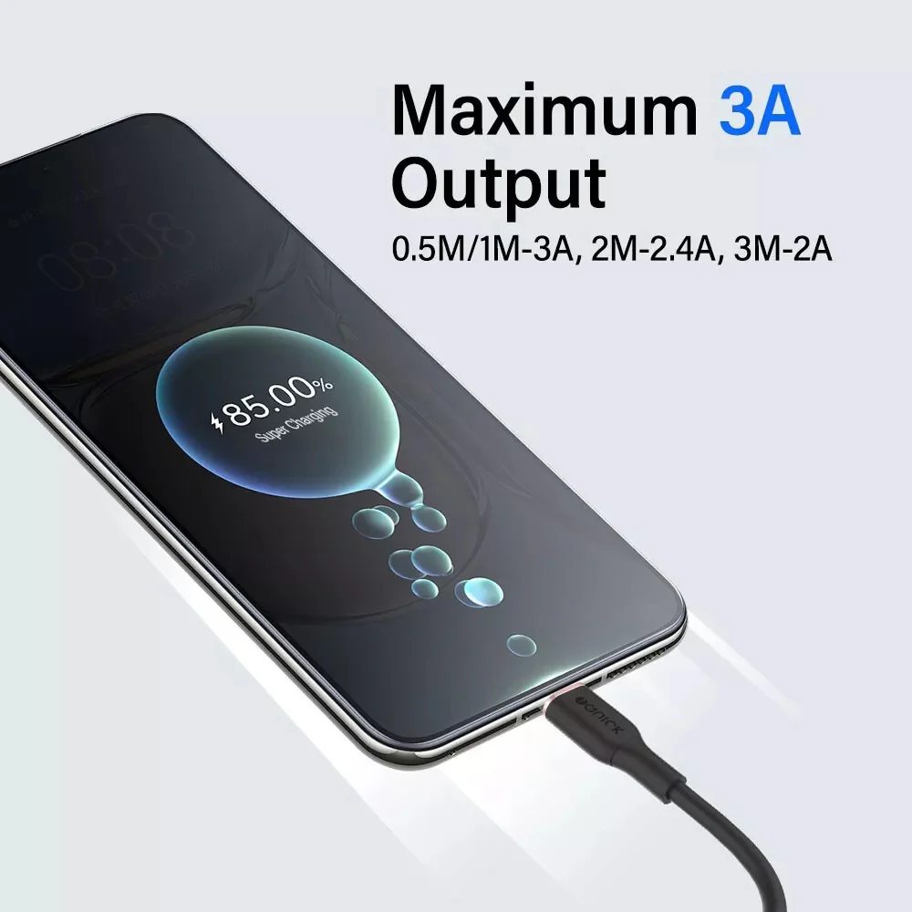 iQuick Silicone Charging Cable USB to Type-C 2m White - Image 4