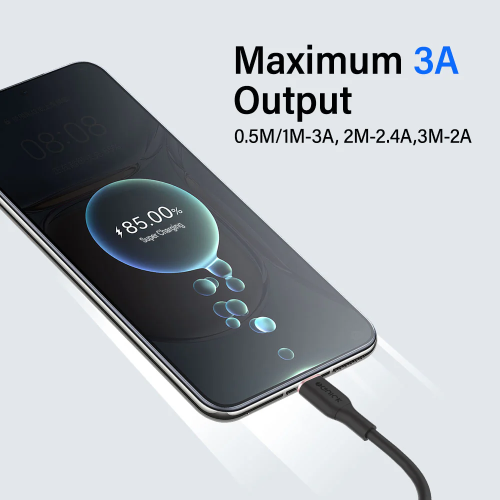 iQuick Silicone Charging Data Cable Type-C to Type-C 2m Black - Image 2