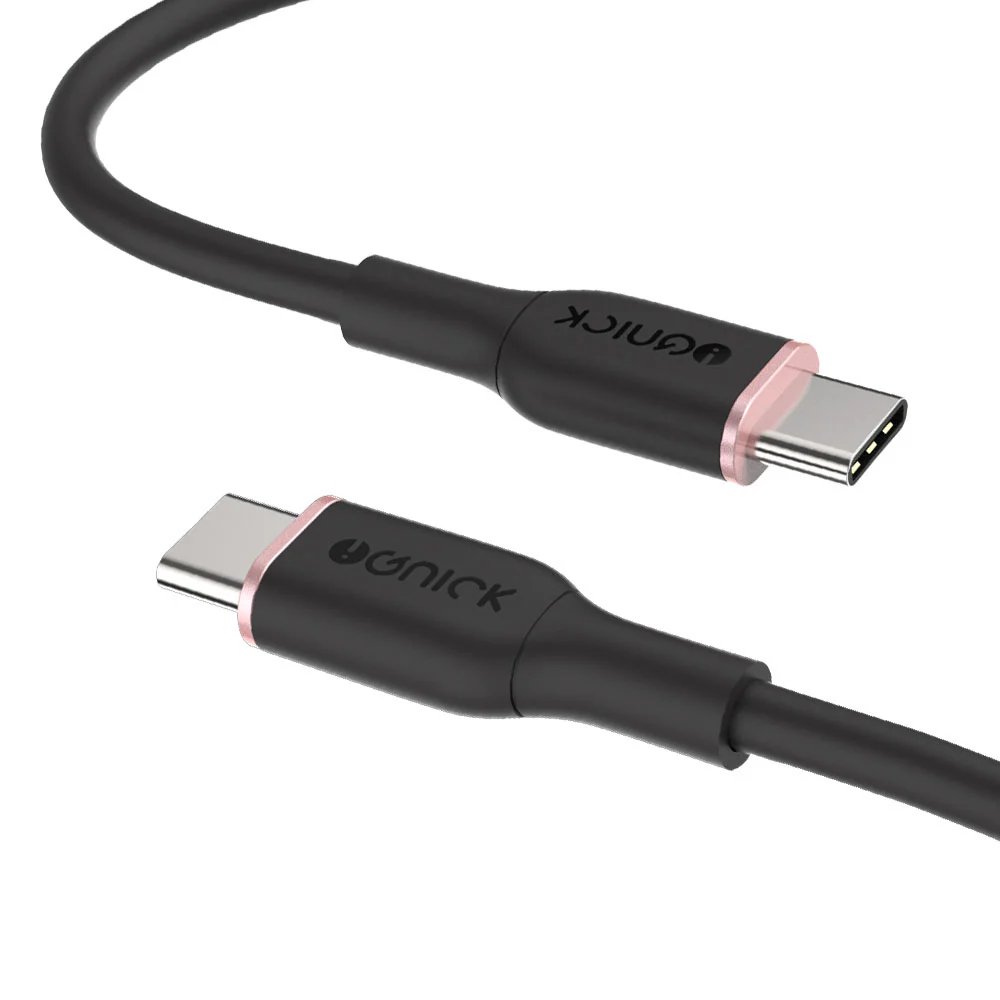 iQuick Silicone Charging Data Cable Type-C to Type-C 2m Black - Image 4