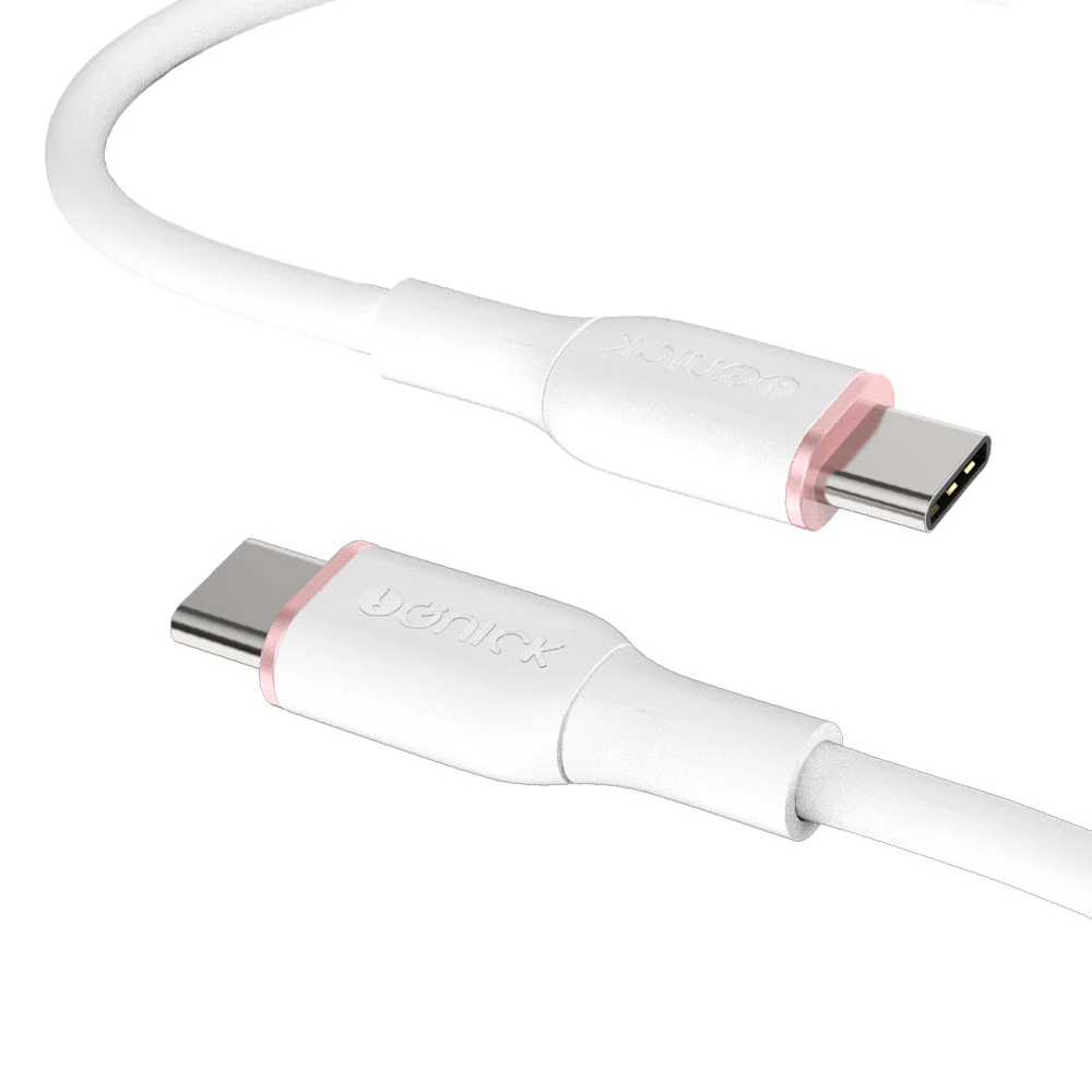 iQuick Silicone Charging Data Cable Type-C to Type-C 3m White - Image 4