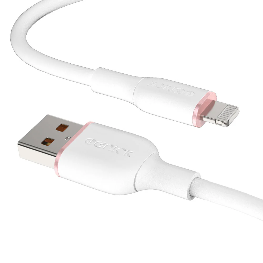 iQuick Silicone Charging Data Cable USB to Lightning 3m White - Image 5