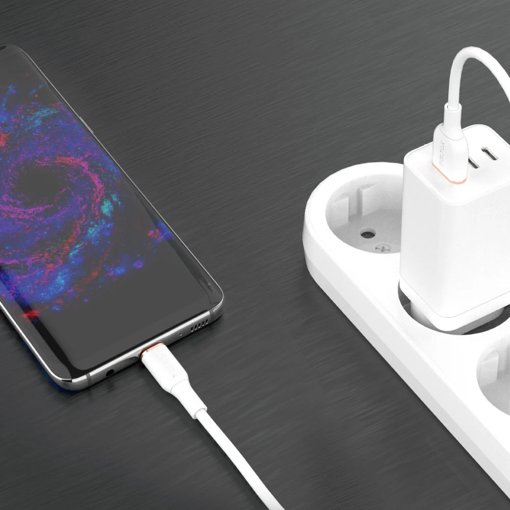 iQuick Silicone Charging Data Cable USB to Micro USB 1m White - Image 3