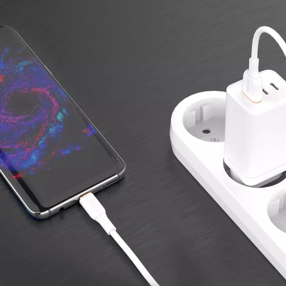 iQuick Silicone Charging Data Cable USB to Type-C 1m White - Image 2
