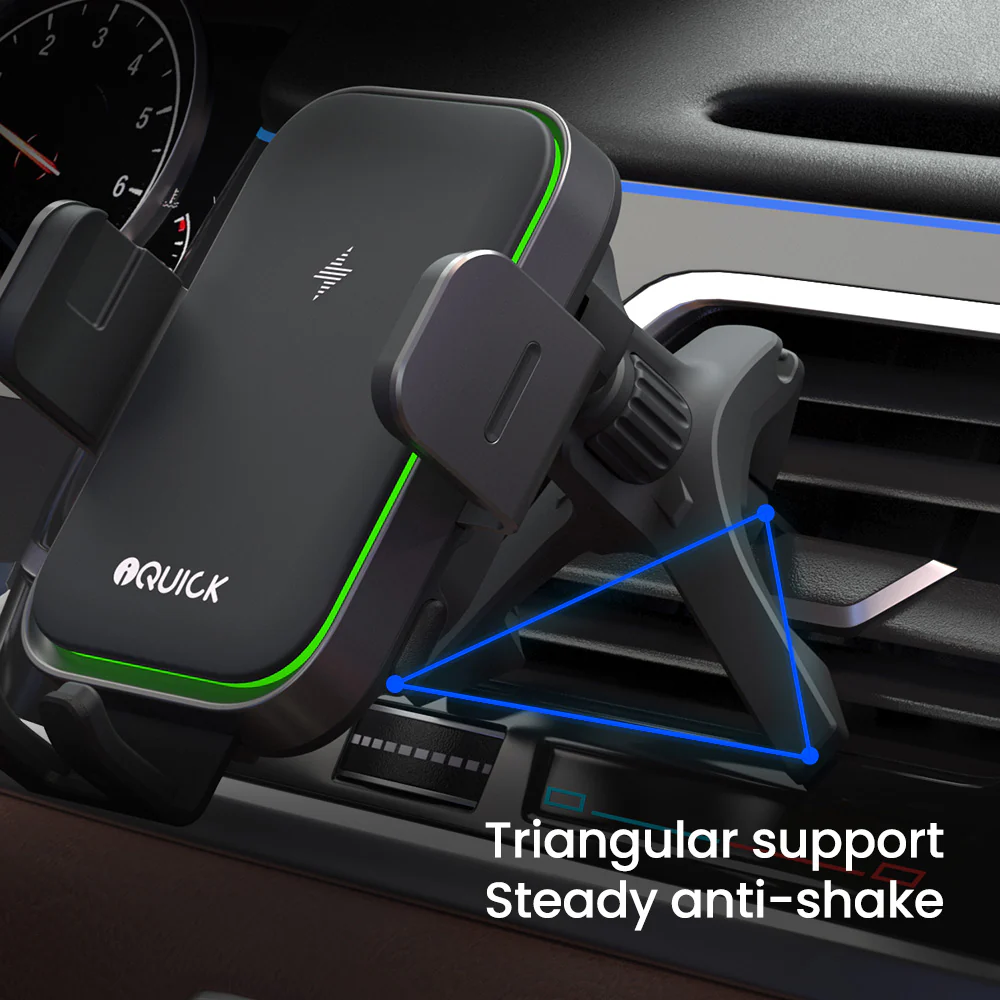 iQuick Wireless Car Charger Mount iOX3 - Black - Image 3