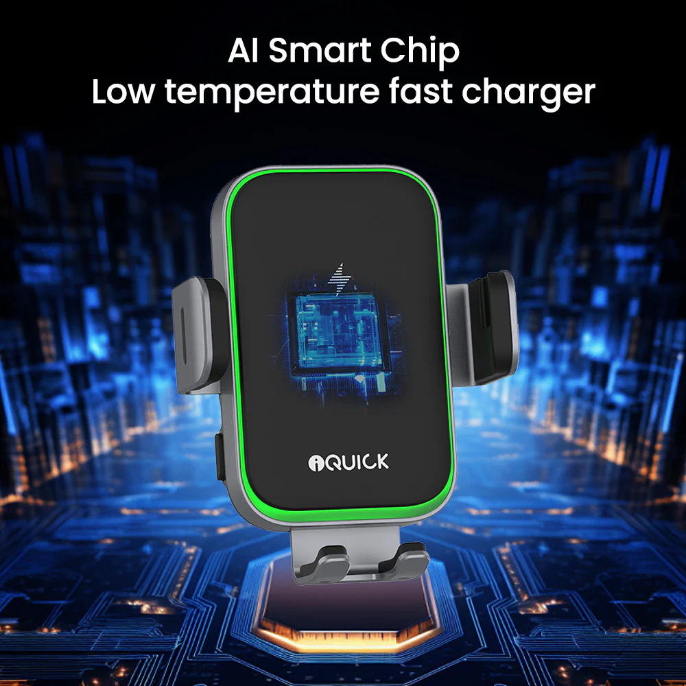 iQuick Wireless Car Charger Mount iOX3 - Black - Image 5