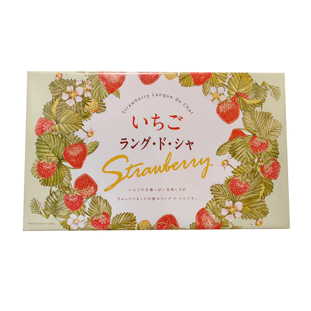 Japanese Strawberry Chocolate Langue de Chat - Single Box (32 Pieces)