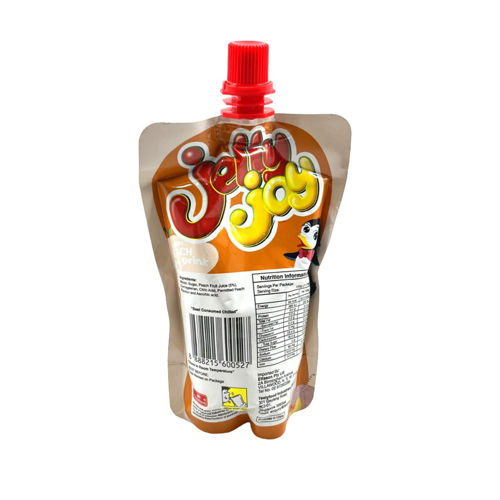 Jelly Joy Slurpy Peach Jelly Drink 150g - Squeezable Fruit Jelly Pouch - Image 2