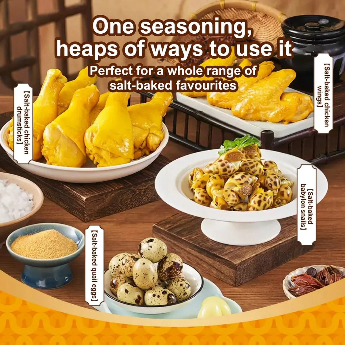 Jiachubao Hakka Salt-Baked Chicken Seasoning Mix (with Ficus Hirta) 30g - Chinese Salt-Baked Marinade Powder - Image 2