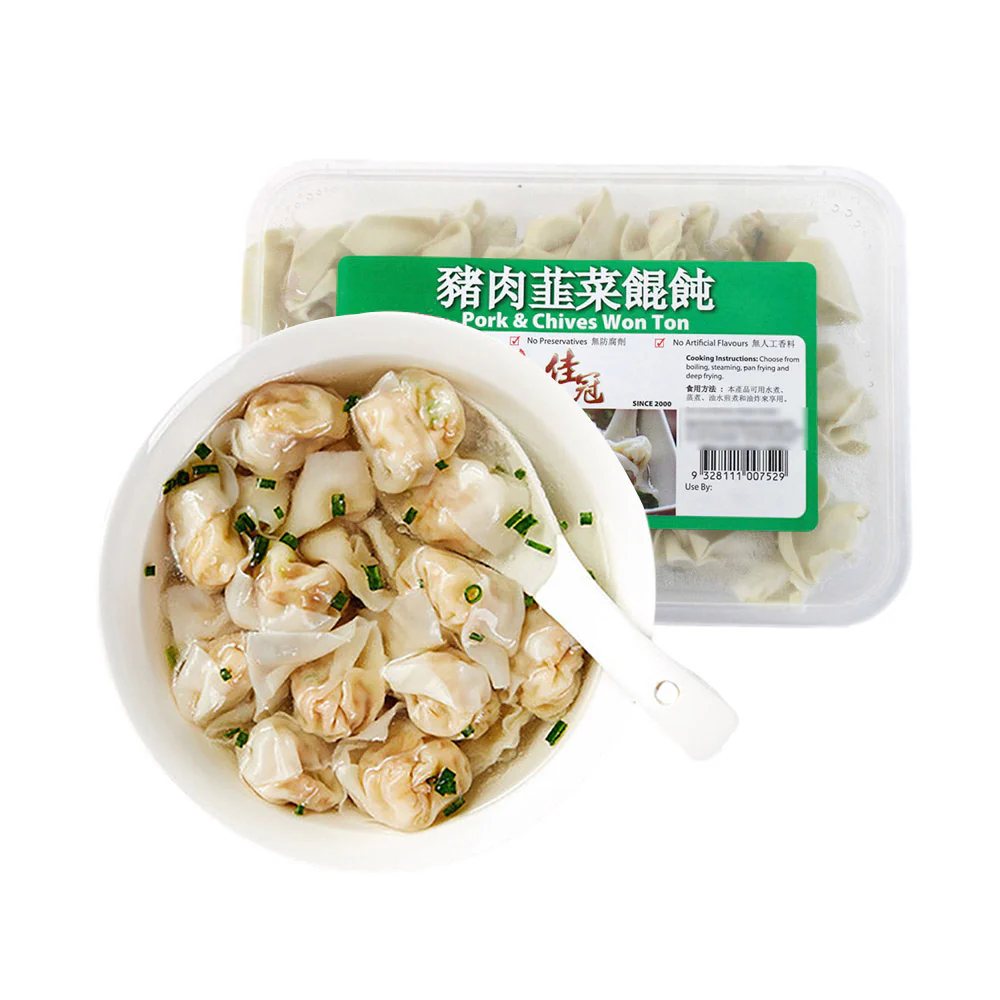 Jiaguan Frozen Pork and Chives Wontons - 225g