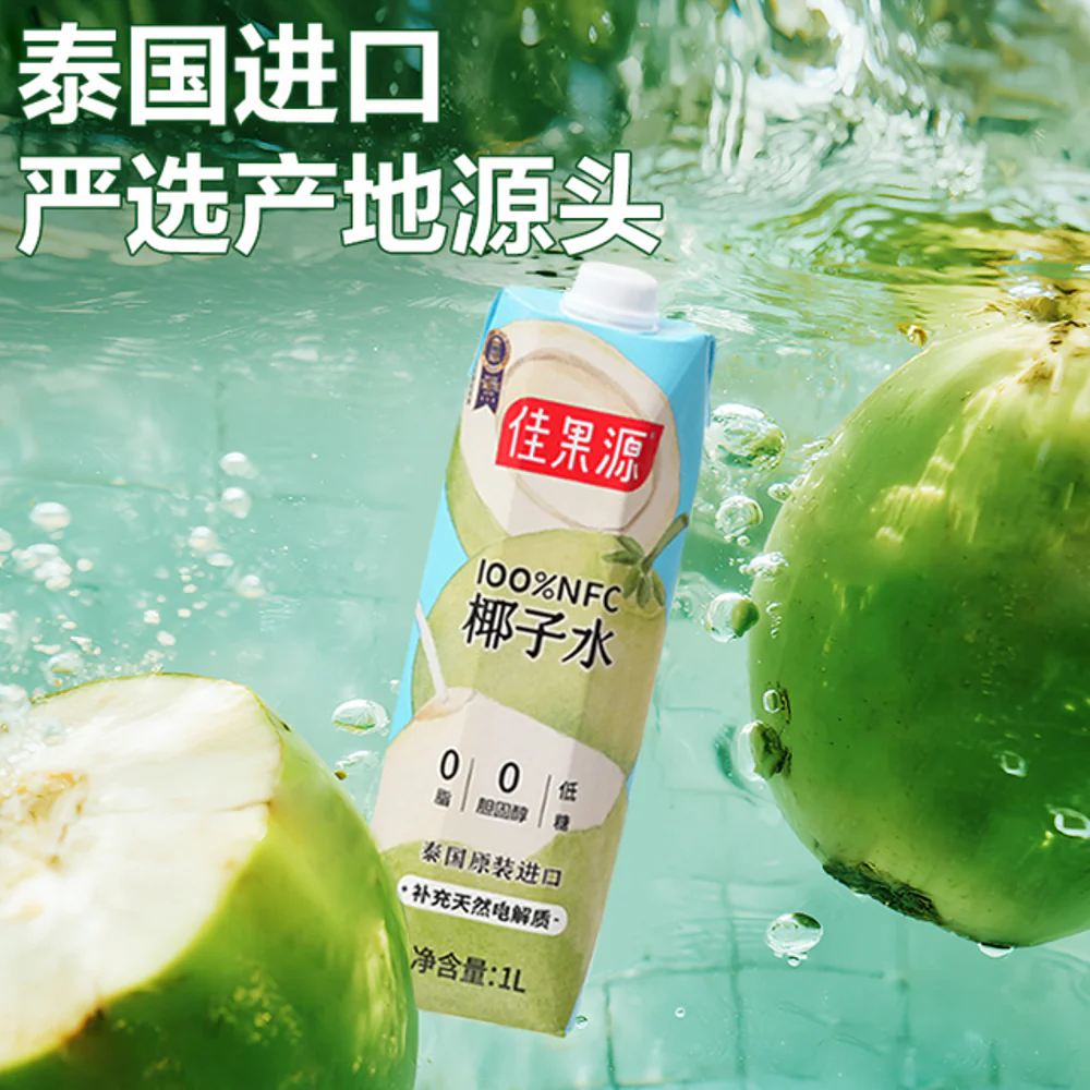 Jiaguoyuan 100% NFC Coconut Water 1L x 6 – Limited Import - Image 2