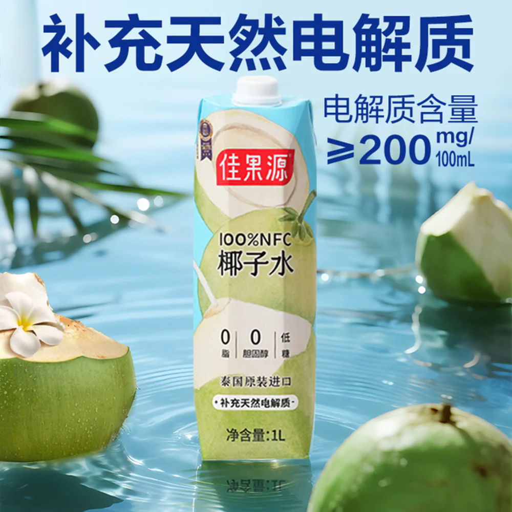 Jiaguoyuan 100% NFC Coconut Water 1L x 6 – Limited Import - Image 4