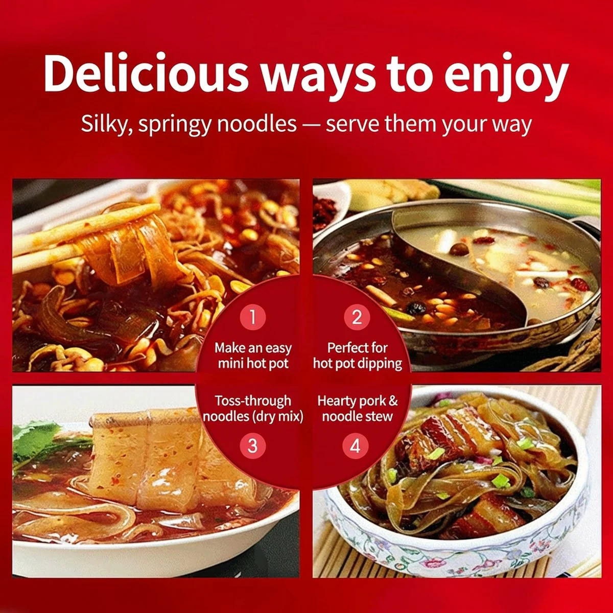 Jiao Zhi Sichuan Hotpot Vermicelli 240g - Wide Sweet Potato Glass Noodles - Image 4