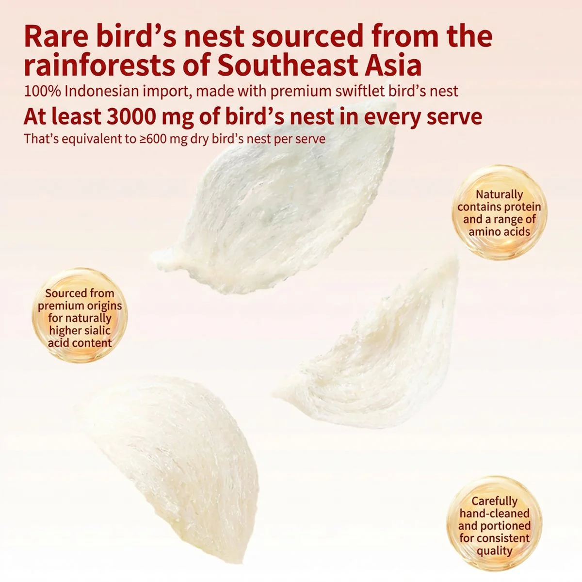 Jiaoqu Bird’s Nest Dessert with Tremella (Snow Fungus) & Ginseng – 160g x 6 - Image 4