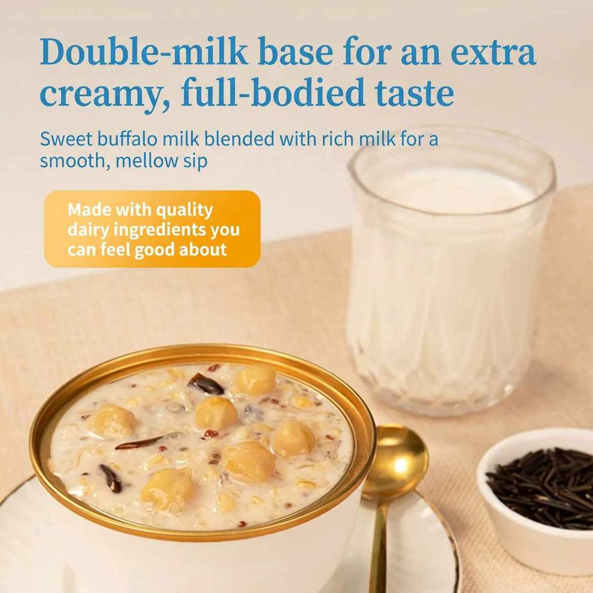 Jiaoqu Buffalo Milk Bird’s Nest Grain Congee 252g x 8 - Ready-to-Heat Porridge Cups - Image 4