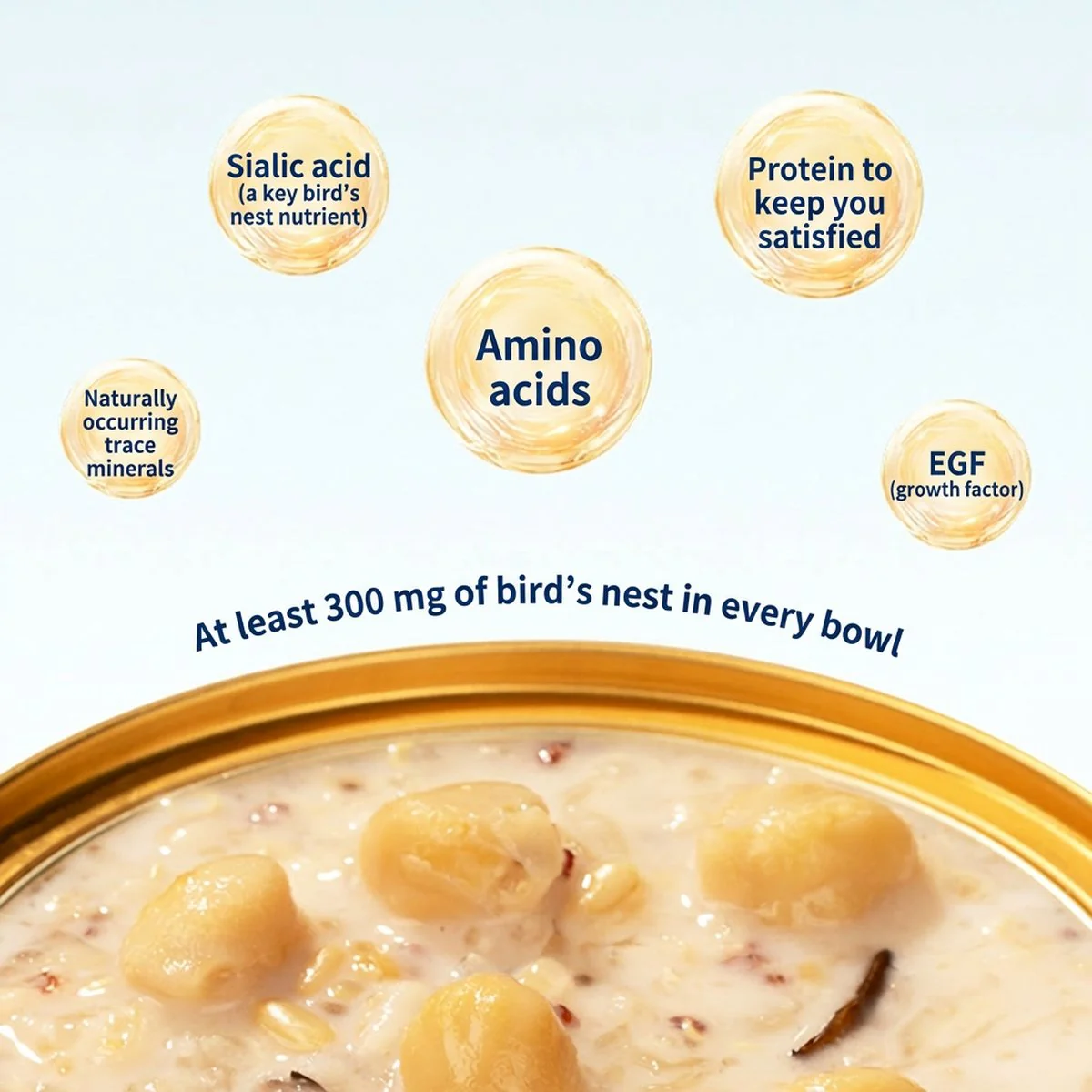 Jiaoqu Buffalo Milk Bird’s Nest Grain Congee 252g x 8 - Ready-to-Heat Porridge Cups - Image 5