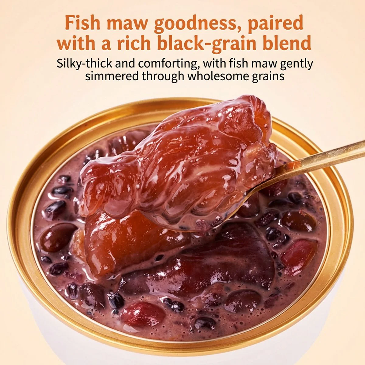 Jiaoqu Nutrition Fish Maw Porridge (Five-Black Blend) 258g - Ready-to-Eat Chinese Congee Cup - Image 2
