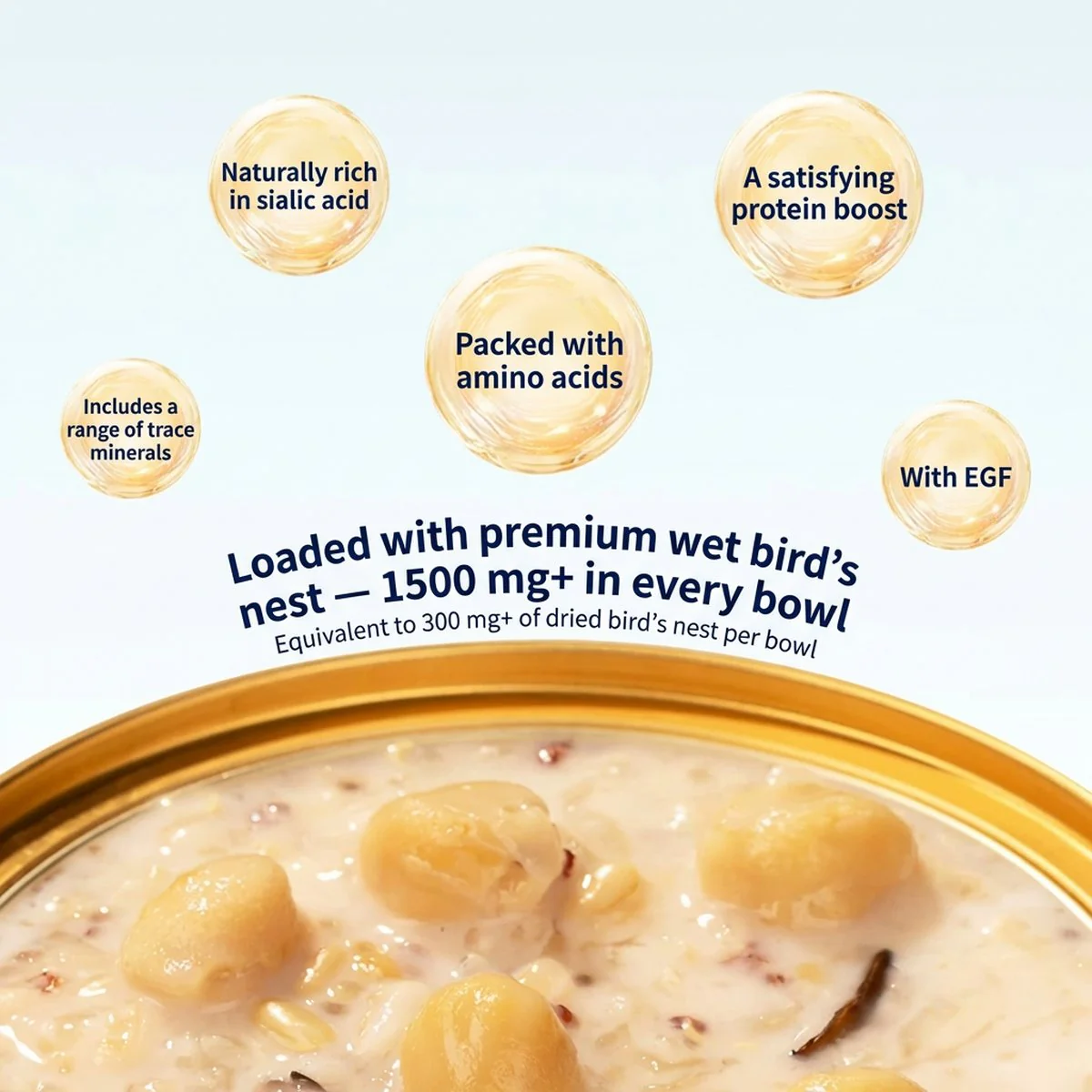 Jiaoqu Stewed Fish Maw with Bird's Nest - Malted Rice Milk 180g x 10 Bowls - Image 2