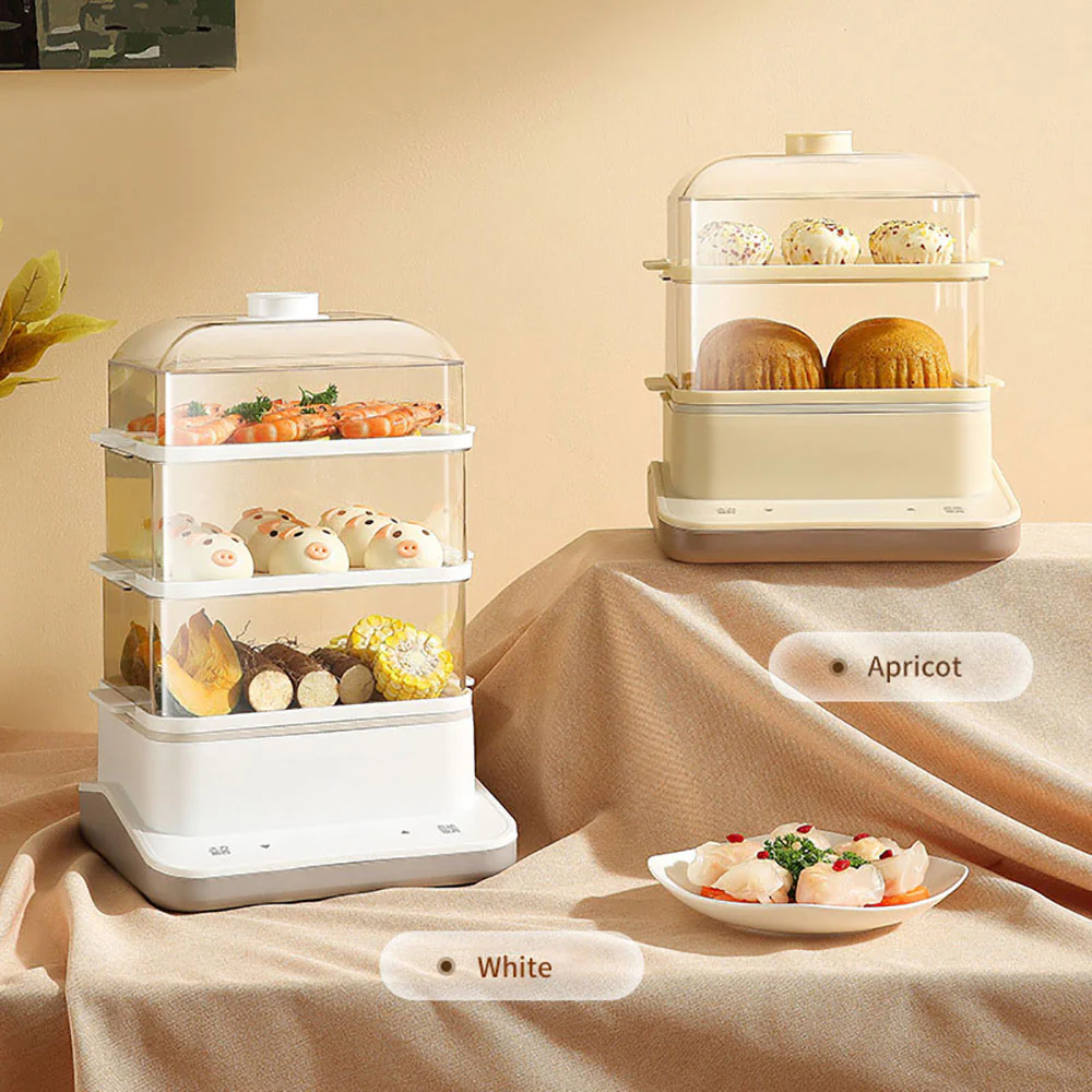 JIASHI Transparent Three-Tier Electric Steamer 18L - Image 4