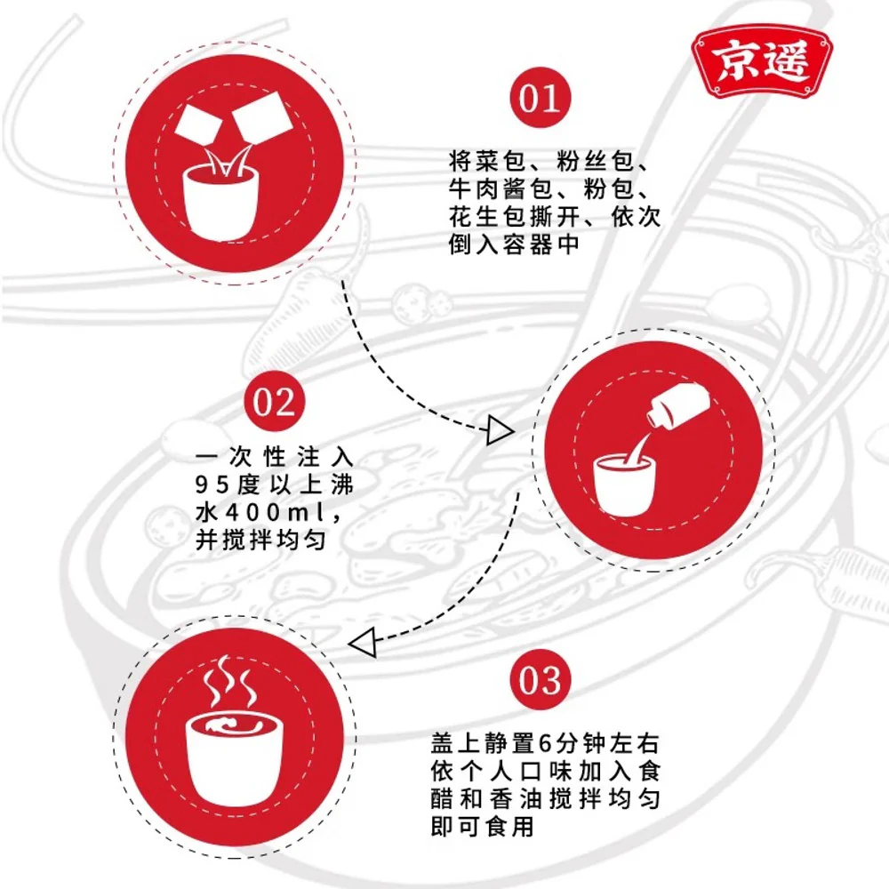 Jingyao Instant Hulatang (Five-Spice Beef) 98g (Just Add Hot Water) - Henan Peppery Spicy Soup - Image 2