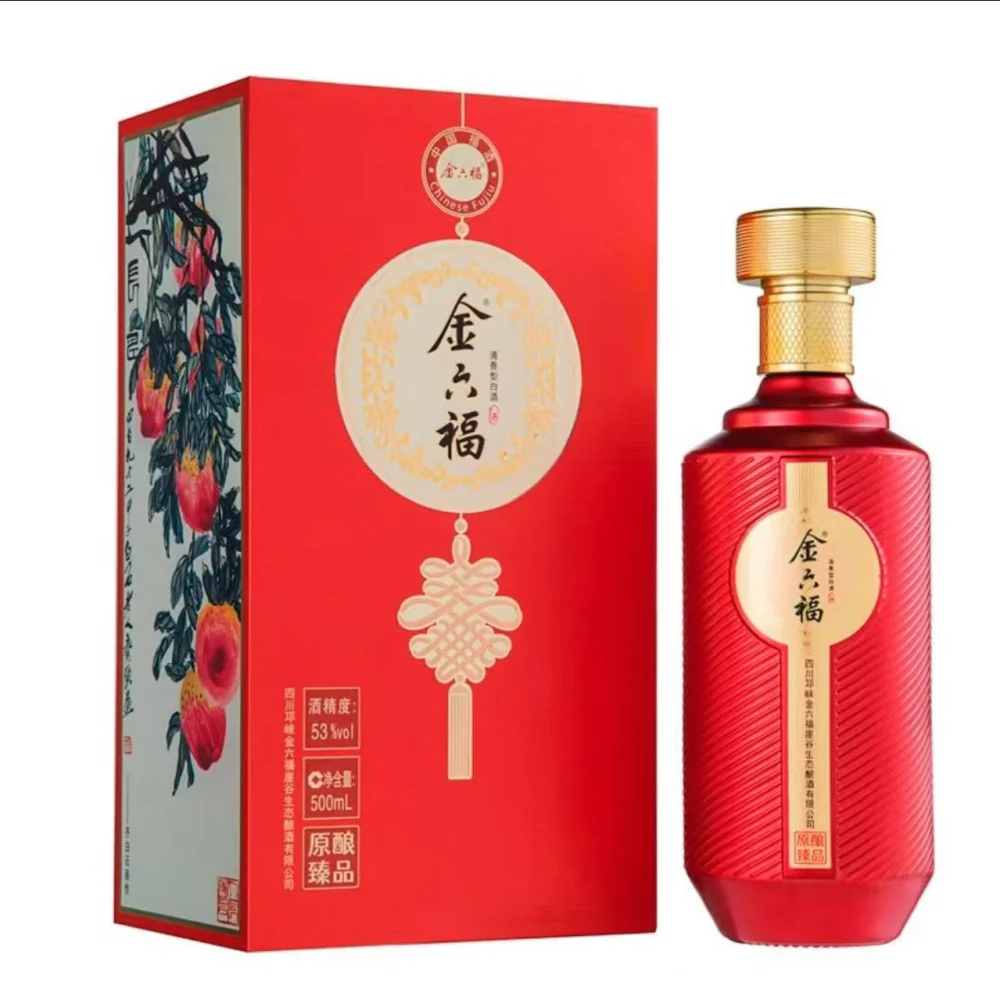Jinliufu Longevity Chinese Red Light Aroma Baijiu 53% 500ml