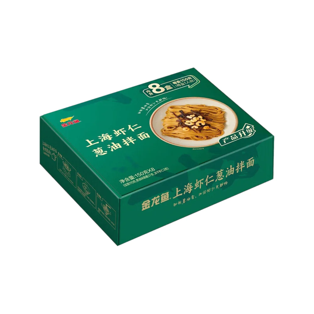 Jinlongyu Shanghai Shrimp Scallion Oil Noodles 150g x 8 – Limited Import - Image 2