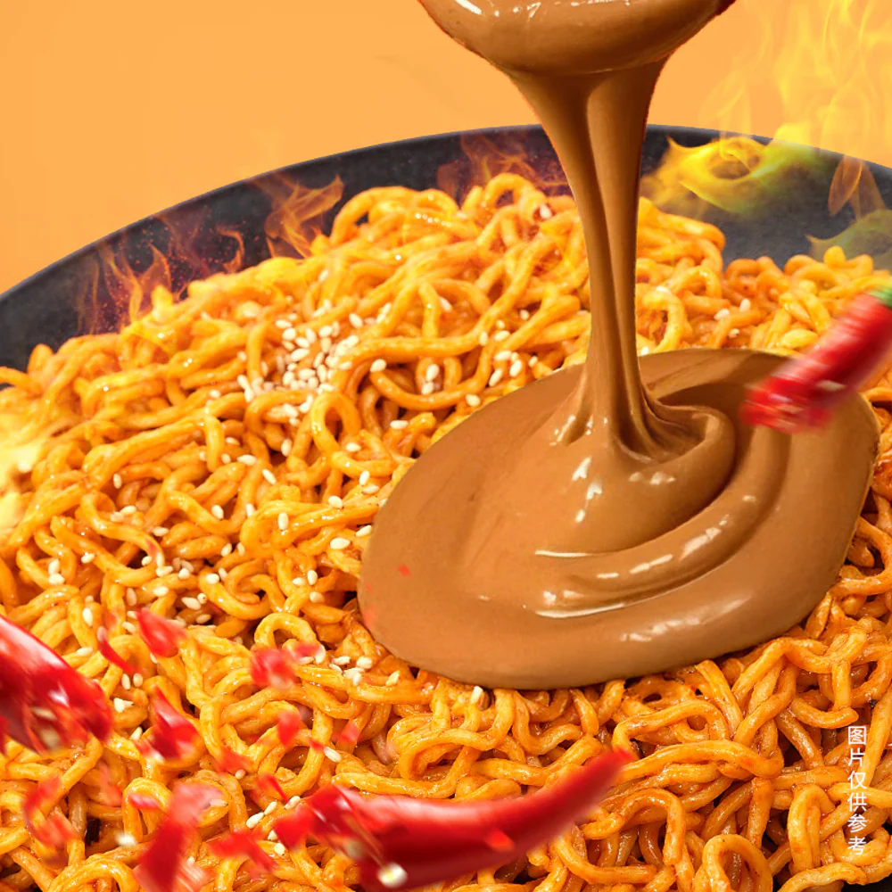 Jinmailang “1.5 Bag” Sesame Hot Chicken Dry Stir-Fry Instant Noodles – 132g x 5 Packs - Image 3