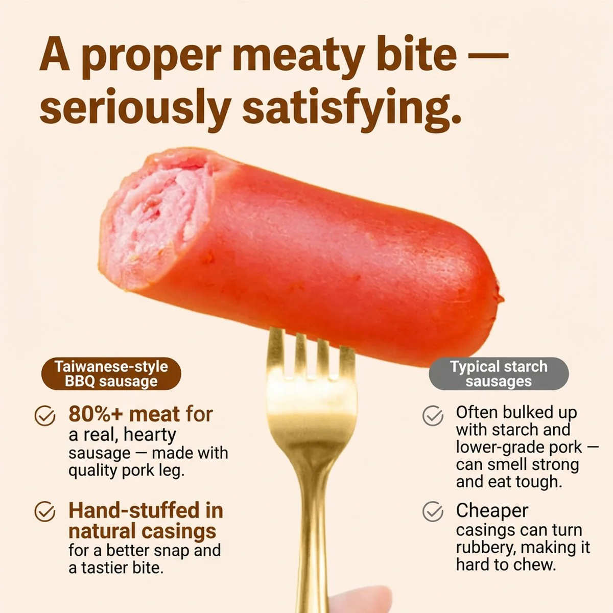 Jinmofang Taiwanese-Style Grilled Sausage – Spicy Flavor 90g - Ready-to-Eat Meat Snack - Image 2