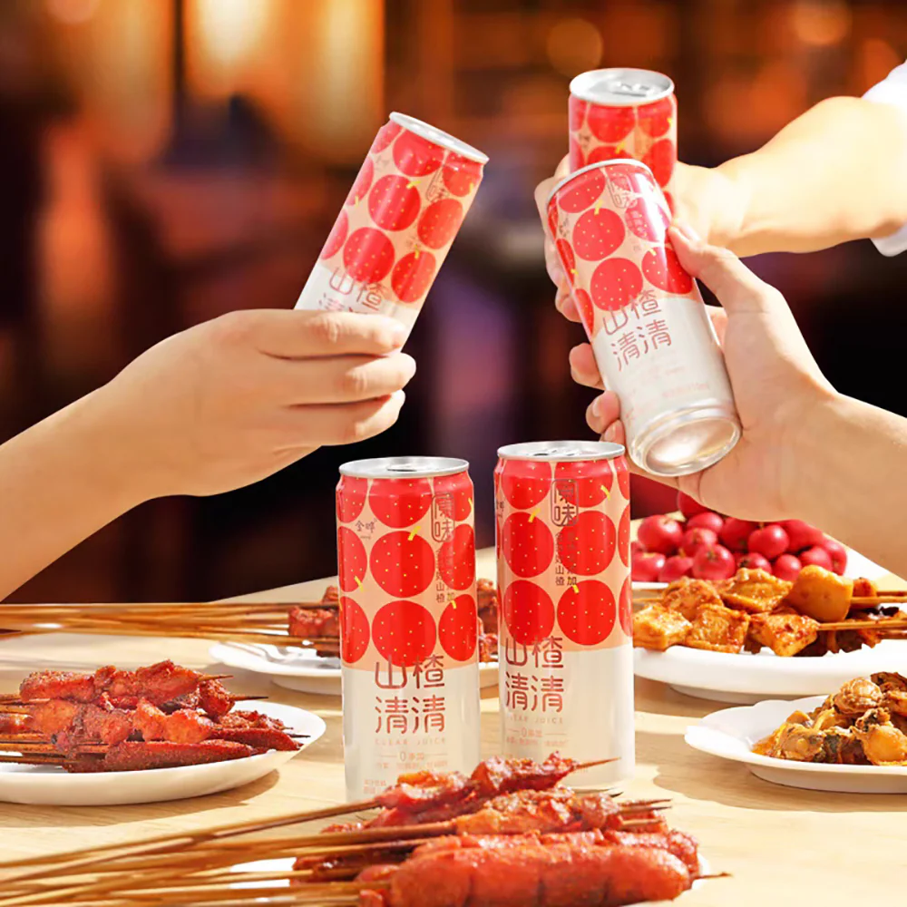 Jinye Clear Hawthorn Juice Original Flavor - 310ml x 6 Cans - Image 4