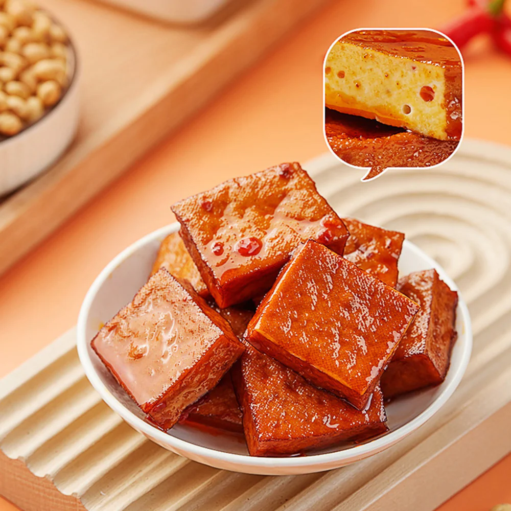 Jinzai Secret-Braised Tofu Snack – Savory Soy Sauce Flavor 108g - Braised Dougan Soybean Curd Snack - Image 2
