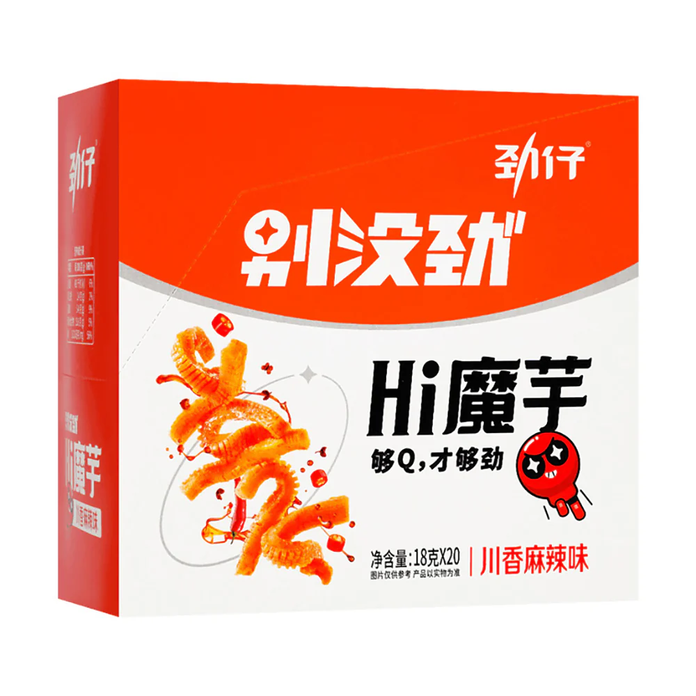 Jinzai Spicy Sichuan Flavor Konjac Snack - 18g x 20 Packs - Image 2