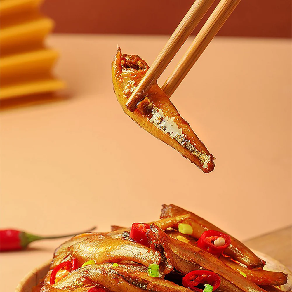 Jinzai Spicy Small Fish Snacks - 12g x 20 Packs - Image 2