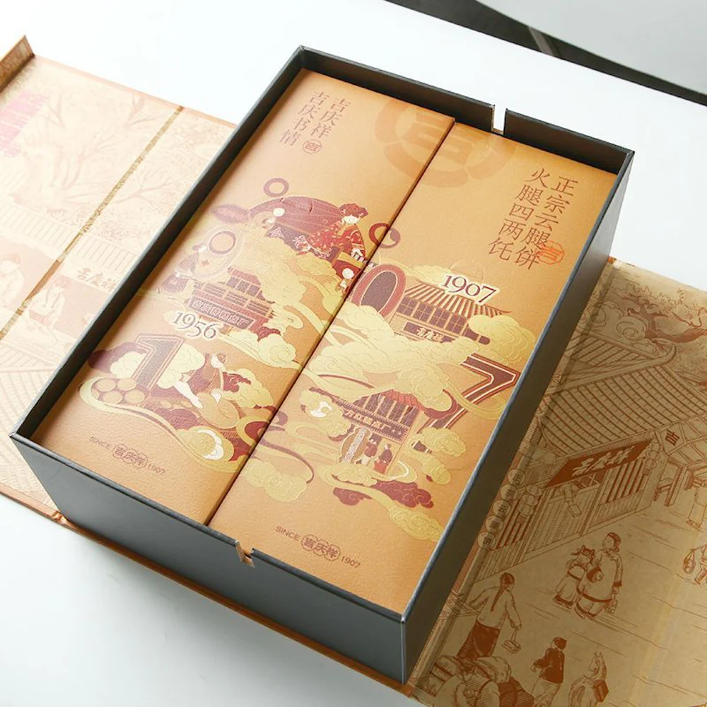 Jiqingxiang Authentic Yunnan Ham Pastries Gift Box 600g (12 Pieces) - Yunnan Ham Mooncake - Image 3