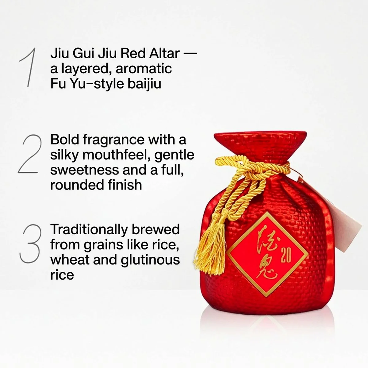 Jiugui "Red Jar 20" Baijiu 52% Alc 500ml – Rich-Aroma Chinese White Liquor - Image 3