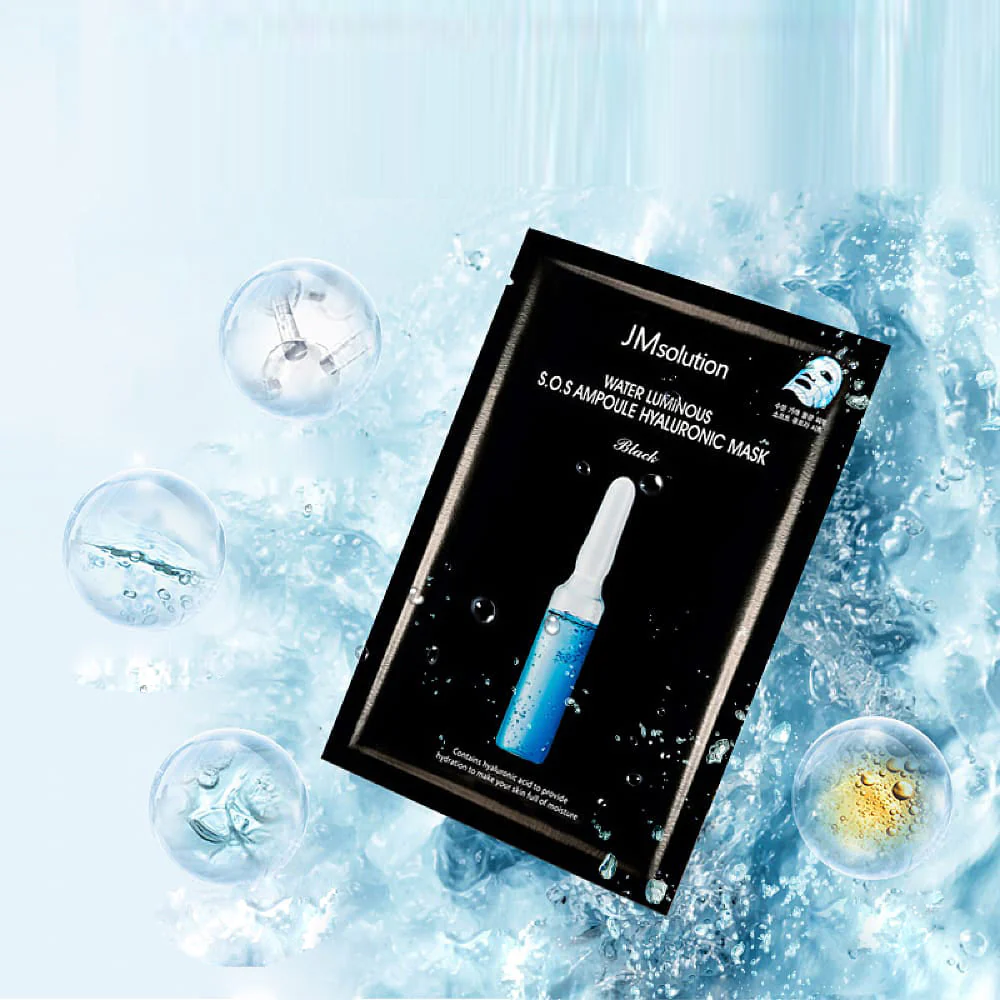 JMsolution Water Luminous S.O.S Ampoule Hyaluronic Mask Plus - 30ml x 10 Sheets - Image 2