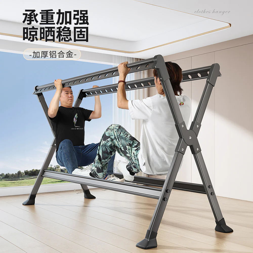 Joybos 1.36m Extendable Folding Clothes Drying Rack - Gunmetal Grey - Image 3